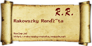 Rakovszky Renáta névjegykártya