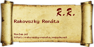 Rakovszky Renáta névjegykártya